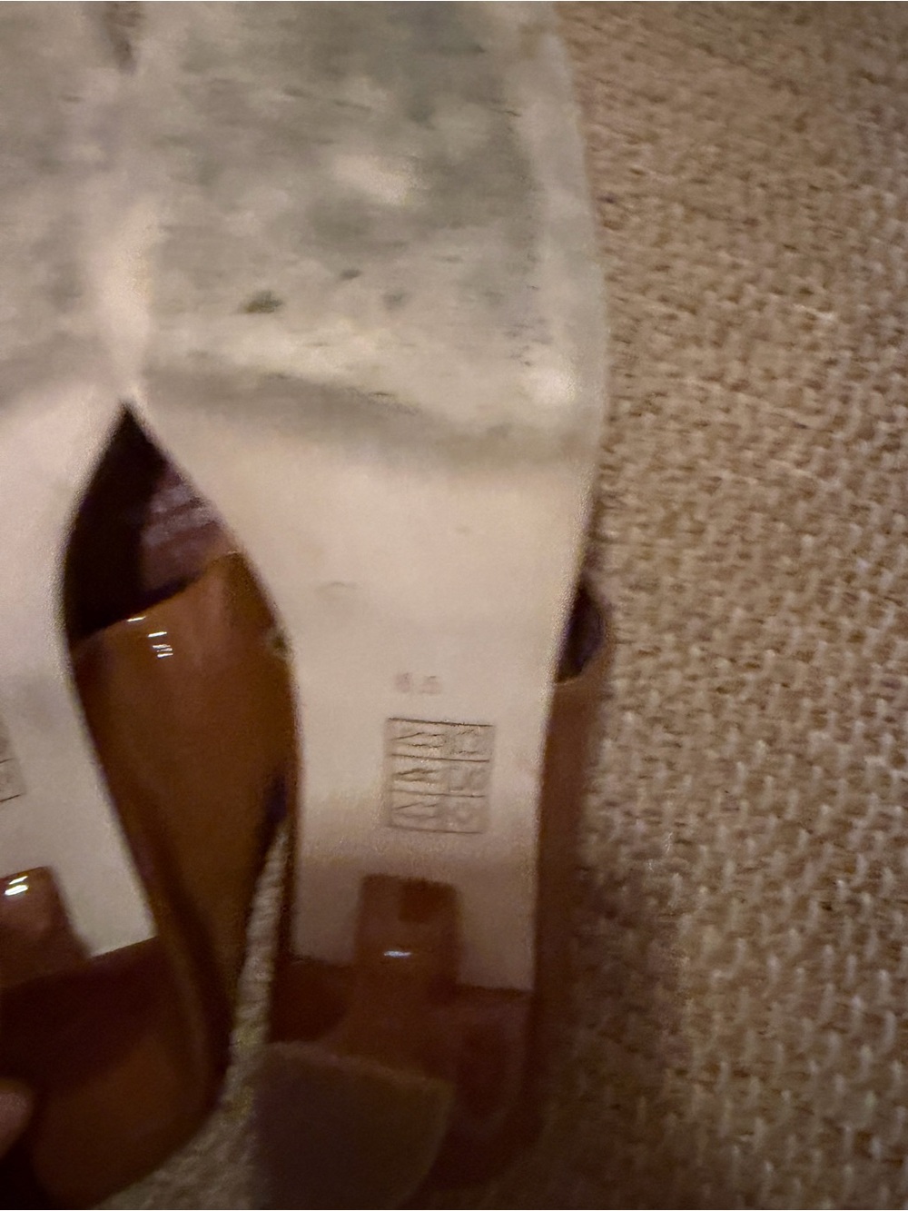 Jeffrey Campbell Cognac Square-Toe Thong Heels - Picture 5 of 7